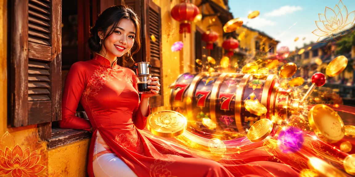 Người chơi xổ số trực tuyến tại Hội An, mặc áo dài truyền thống